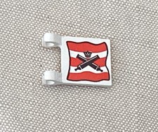 Vintage Lego White 2x2 Flag Red Cross Cannons & Pole Boat Ship Pirate 2335
