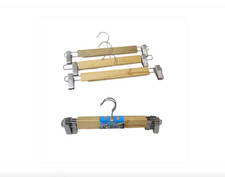 Wooden Wardrobe Hanger Clothes Trousers Pants Skirt Short 2 x pack of 3 - 30 cm