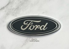 Ford Black & Silver Replacement Badge Rear Mondeo Sierra Fiesta 114mm x 45mm