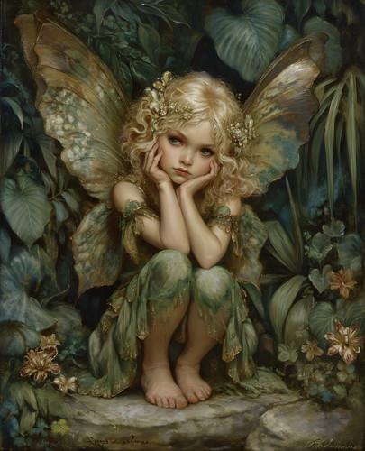 Golden winged woodland - woodland, fairy