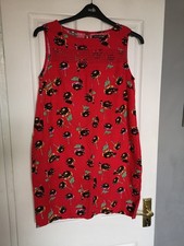 Next Size 14 Red Print Linen