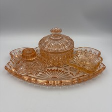 Pink Glass Vanity Tray Trinket