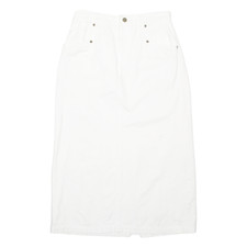 CHADWICK'S Womens Straight Skirt White Midi Denim S
