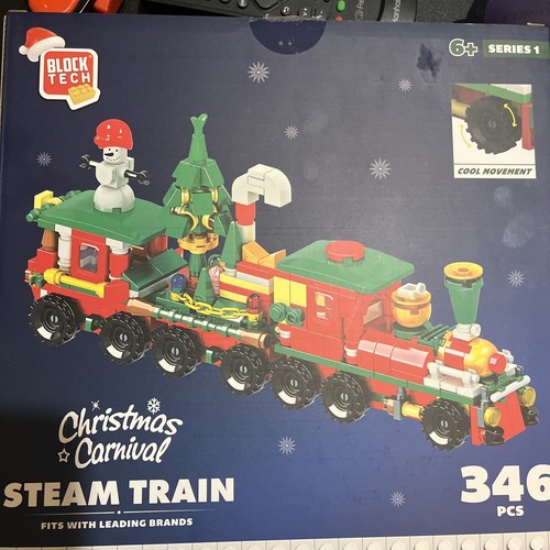Christmas block train 346pc - christmas,