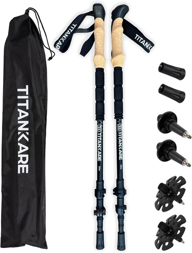 Collapsible trekking poles set - poles,
