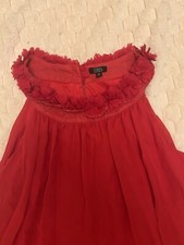 Red Debenhams Girls Dress with Flowers