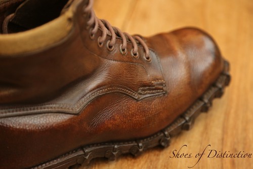 Vintage brown leather derby - leather,