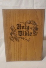 Vintage Holy Bible Wood Box