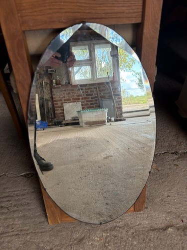 Oval bevelled wall mirror - bevelled,