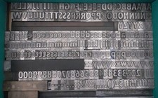 48pt GILL BOLD CONDENSED LETTERPRESS FONT LEAD TYPE