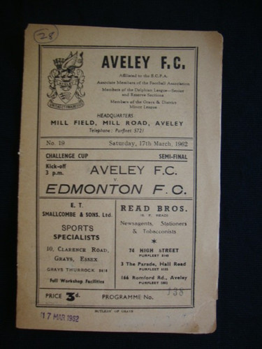 1961 aveley v - v, edmonton