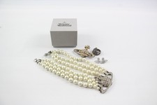 Vivienne Westwood Jewellery Simulated Pearl Stone Set Ring Signed Branded x 4