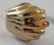 Gold Clam Shell Scarf Dress Clip Ring Brooch Necklace Reducer Clasp Pendant