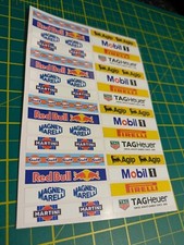 Scalextric Slot Car Decal Sticker Sheet - Model Racing 1/32 1/24 - 32x Stickers