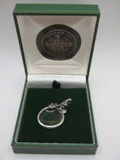 Pretty Sterling Silver & Diamond Rose Magnifying Lens Jewellers Loupe Eye Glass