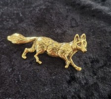 Fox Brooch Gold Tone Deco Vintage Inspired 