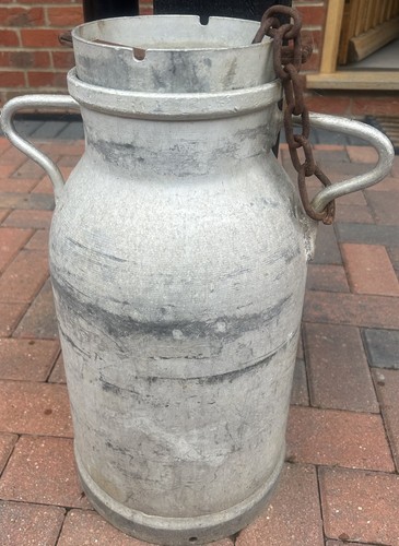 Vintage metal milk churn with