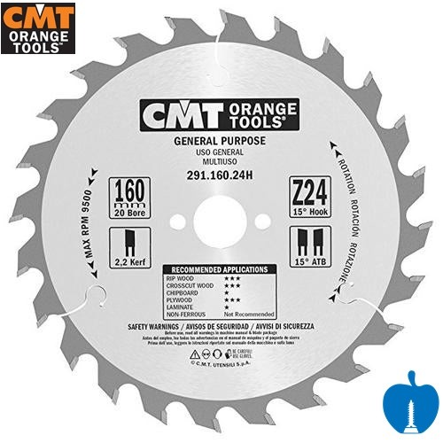 160mm diameter tooth cmt - diameter,