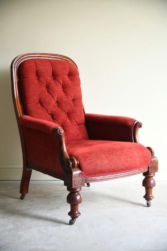 Victorian button back mahogany - button,