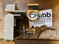 Chubb High Security Cylinder  and  Holdback Rim Deadlock 4L70  Brass Finish