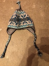 Kusan Knitted Hat Peru Blue In Very Good Condition Adult Size