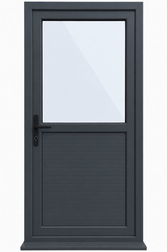 Upvc single door half glass - door,