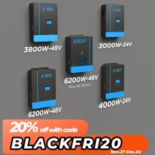 EDECOA Hybrid Inverter 1600/2500/3000/5500W 12V/24V/48V 240V MPPT Solar Off Grid