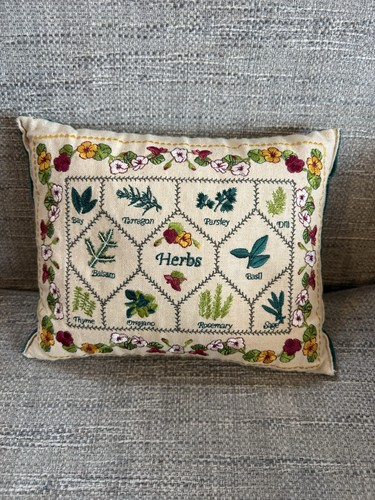 Vintage embroidered herbs - vintage,