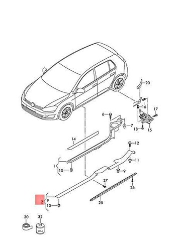 Oem golf r32 - e-golf, sill