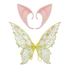 Kids Adults Cosplay Accessories Rubber Butterfly Fairy Wings Carnival Elf Ears