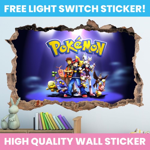Pokemon hole wall sticker - pokemon, in