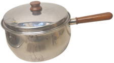 RARE Vintage '22cm' PRESTIGE Stainless Steel COPPER BOTTOMED Saucepan!!