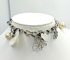 DKNY Steel Chain With Dangle Charms Bracelet