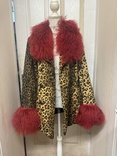 Vintage Y2K Penny Lane Afghan Coat UK10 Hippy Boho Glam Festival Grunge Retro