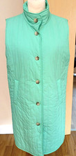 Tu Quilted Long  Gilet Green