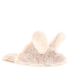 Cozipawz Bunz Mule Women's Faux Fur Bunny Slippers Cream Grey