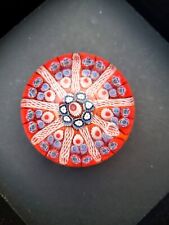 Strathearn Scotland 9 Spoke Millefiori Glass Paperweight