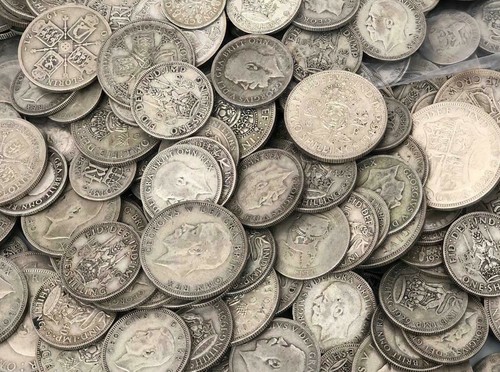 Pre 1947 silver coins - oz,
