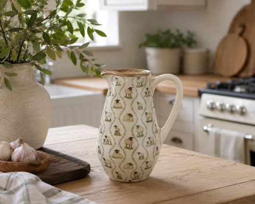 Stoneware sheep jug - stoneware,