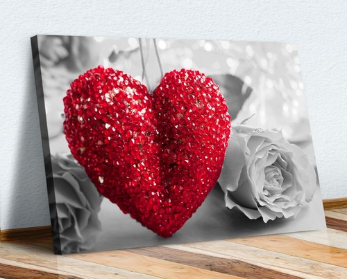 Heart rose love picture canvas - heart,