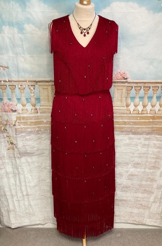 Red fringe beaded - fringe,