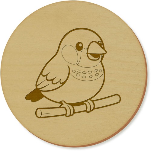 Zebra finch coaster drinks - 'zebra,