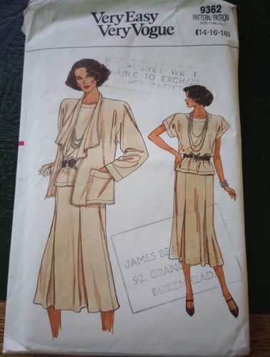 Vogue 9362 vtg ladies sewing - ladies,