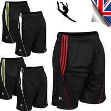 Mens Football Shorts Jogging Running Gym Sports Performance Breathable Fitness