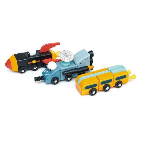 Wooden space race rocket - wooden,