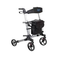 Daily Deluxe Lightweight Rollator 4 Wheeled Walker - Easy Fold Adjustable Height