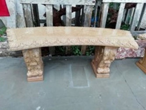 Marble yellow stone bench - stone,