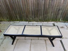 Wood And Rattan Bench 3 Seater