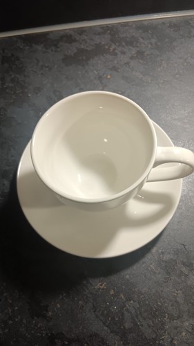 White porcelain tea cup and - white,