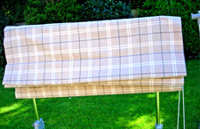 Tartan Check Biscuit Wallace Natural Lined Roman Blind - Various Size RH Control